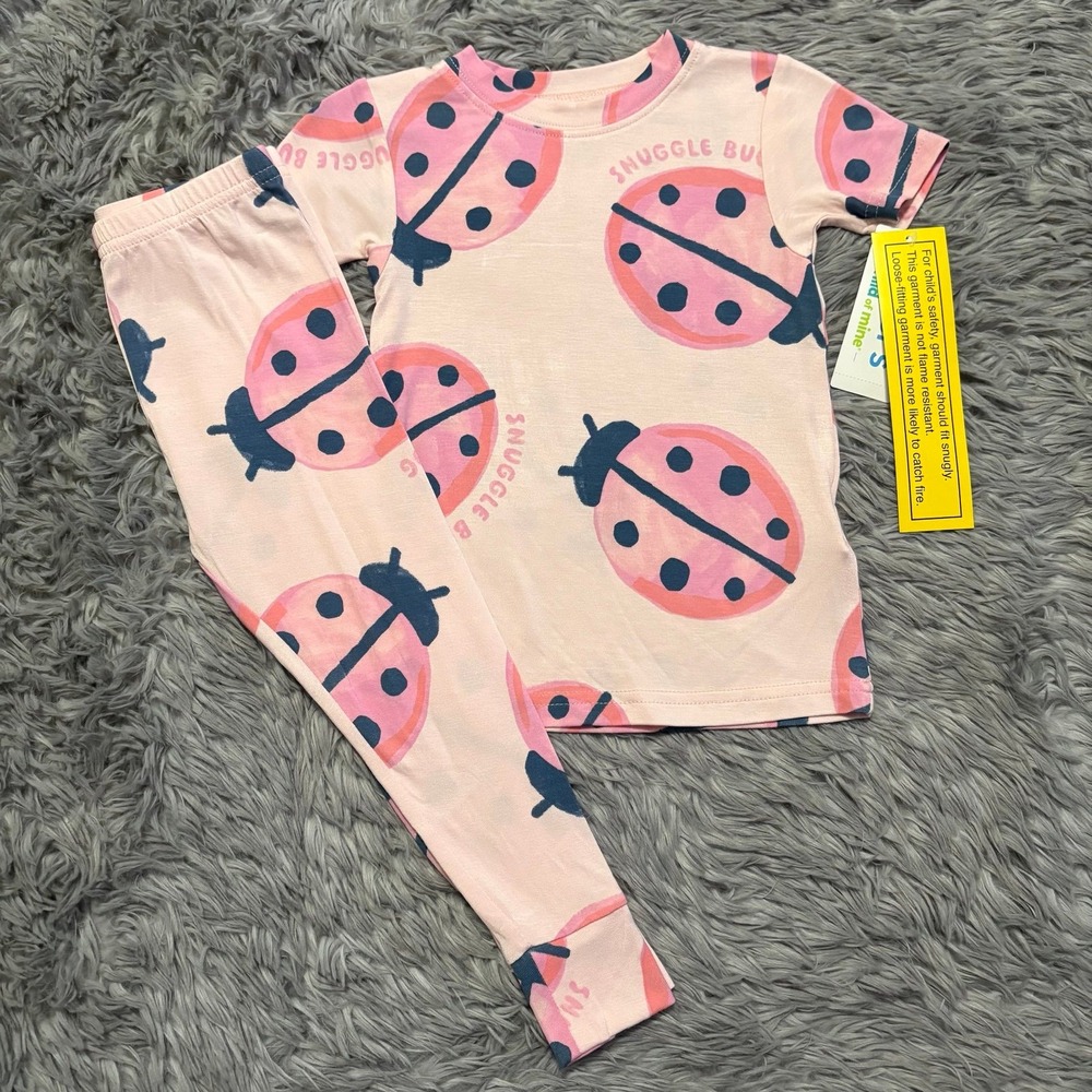 Carters Snuggle Bug Ladybug Pajama Set Girls Pink Toddler 2T